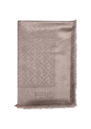 FENDI frayed jacquard scarf - Pink