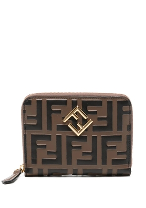 Fendi Pre-Owned FF-diamonds leather wallet - Brown