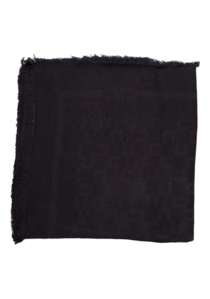 Elisabetta Franchi jacquard-logo fringed-edge scarf - Black