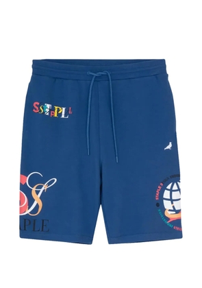 Staple McBaine AOP graphic drawstring shorts - Blue