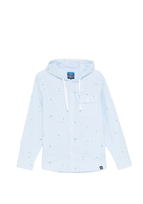 SPORT b. by agnès b. floral-pattern striped hooded shirt - Blue