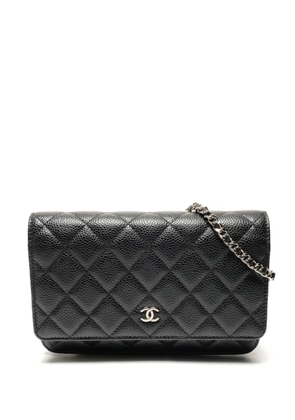 CHANEL Pre-Owned 2019 diamond-quilting chain-strap cross body bag - Black