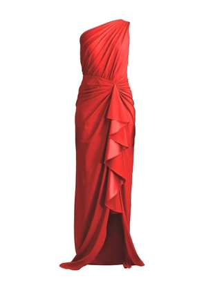 Tadashi Shoji one-shoulder ruffled dress - Red