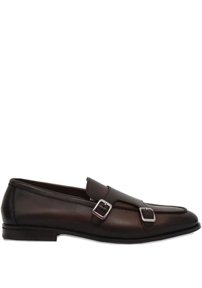 Doucal's double-buckle monk shoes - Brown