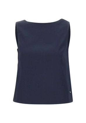 Herno boat neck bows blouse - Blue