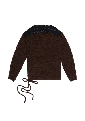 Bimba y Lola lace-detail sweater - Brown