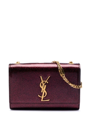 Saint Laurent Pre-Owned 2018 Small Glitter Patent Monogram Kate crossbody bag - Red