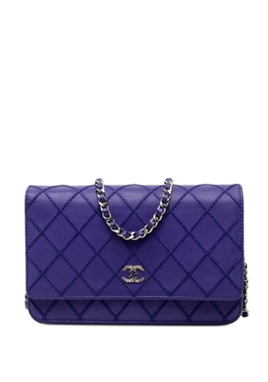 CHANEL Pre-Owned 2014 CC Quilted Calfskin Fancy Wallet On Chain crossbody bag - Blue