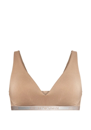 Emporio Armani logo-band bra - Neutrals