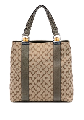Gucci Pre-Owned 2016-2025 Large GG Canvas Bamboo Libeccio tote bag - Green