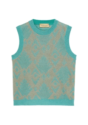MOMONÌ jacquard crewneck top - Blue