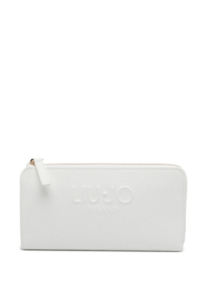 LIU JO large embossed logo wallet - White