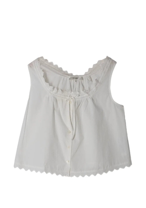 FRAME lace trim tank top - White