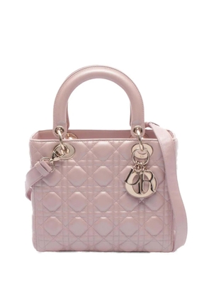 Christian Dior Pre-Owned 2010-2025 Medium Iridescent Lambskin Cannage Lady Dior satchel - Pink
