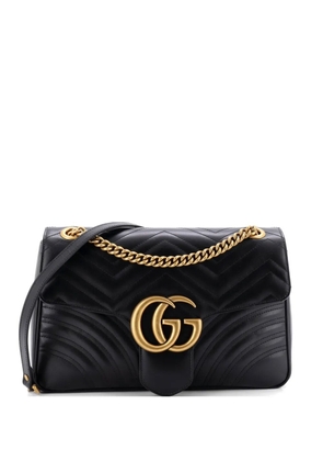Gucci Pre-Owned GG Marmont Flap Bag Matelasse Leather Medium shoulder bag - Black