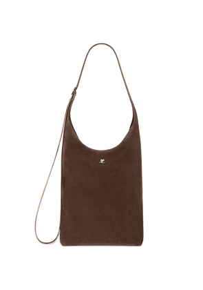 Courrèges large Melt suede shoulder bag - Brown
