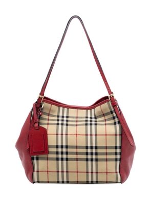 Burberry Pre-Owned 2000-2017 Small Haymarket Check Canvas and Leather Canterbury tote bag - Red