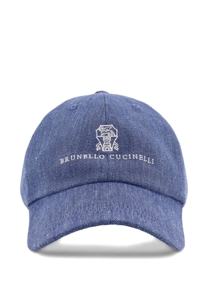 Brunello Cucinelli logo-embroidered baseball cap - Blue