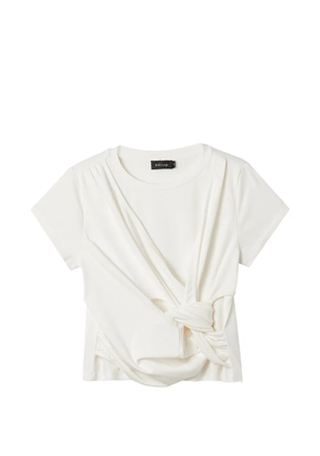 tout a coup knot twisted T-shirt - White