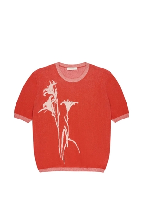 Zanone jacquard lily T-shirt - Red