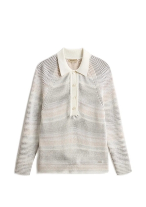 Woolrich shirt collar ribbed polo shirt - White