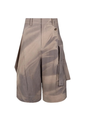 JiyongKim sun-bleached layered strap half shorts - Neutrals