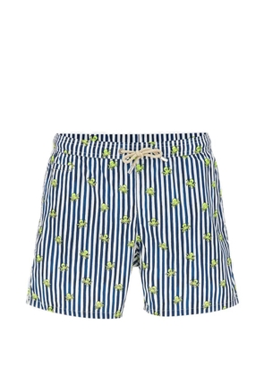 MC2 Saint Barth Comfort Light striped octopus-print swim shorts - Blue