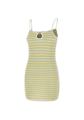 Casablanca Bourgeois striped keyhole knit dress - Yellow