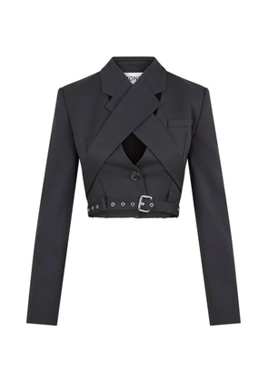 Monse belted-waistband cropped jacket - Black