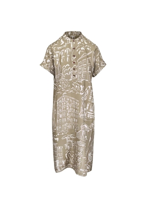 Lafayette 148 print short-sleeve dress - Green