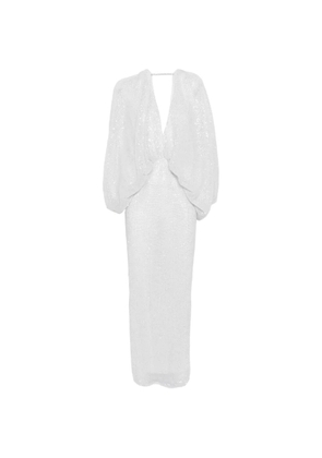 L'IDÉE sequin ruched maxi dress - White