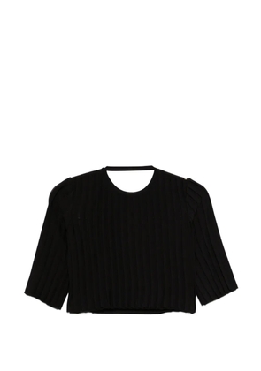 Sportmax SPSCamera ribbed cropped T-shirt - Black