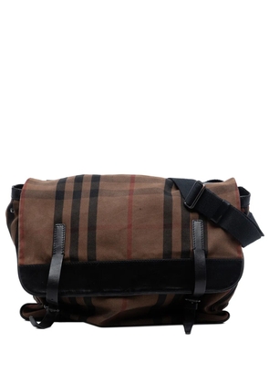 Burberry Pre-Owned 2000-2017 House Check Canvas Flap crossbody bag - Brown