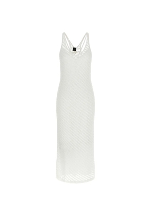 PINKO mesh V-neck miraggio dress - White