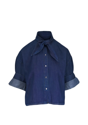 TWP tie-neck blouse - Blue