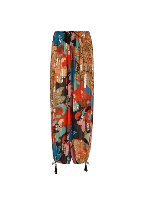 ETRO print-detail wide-leg trousers - Gold