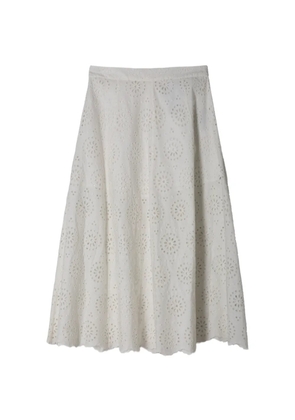 FRAME eyelet mid skirt - White