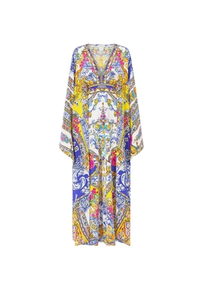 Camilla España nirvana waist-detail long kaftan - White