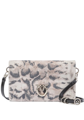 PINKO silver hardware printed shoulder bag - Neutrals