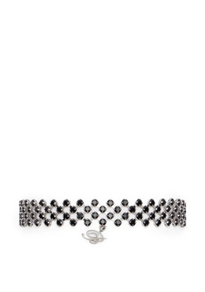 Blumarine strass chain choker - Silver