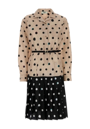 FENDI polka-dot-pattern dress - Neutrals
