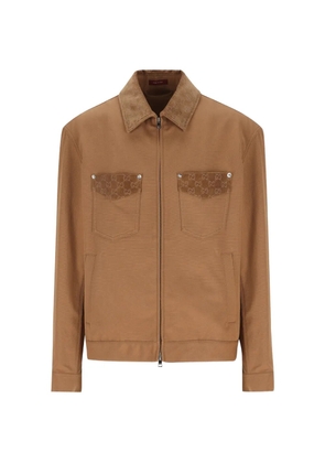 Gucci pocket-details cotton jacket - Brown