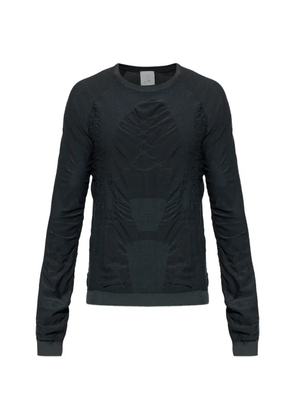 ROA ruched long-sleeved jumper - Black