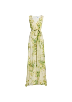 ERDEM floral print V-neck maxi dress - Yellow