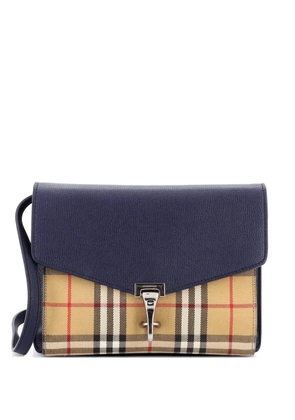 Burberry Pre-Owned Macken Leather and Vintage Check Canvas Small crossbody bag - Blue