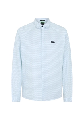 BOSS geometric-print shirt - Blue