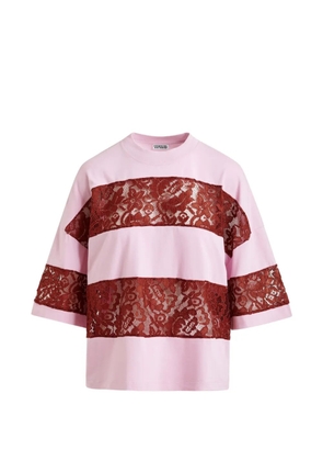 Essentiel Antwerp lace-striped T-shirt - Pink