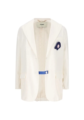 FENDI elasticated-hem blazer - White