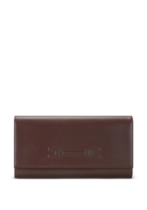 Elisabetta Franchi leather clutch bag - Brown