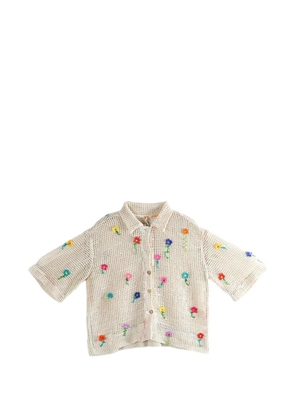Pero floral crochet shirt - Neutrals